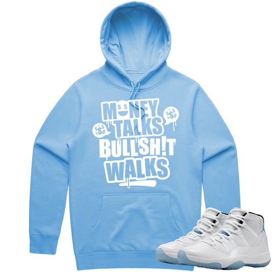 Jordan 11 Legend Blue Columbia 11s Hoodie to Match - Money Talks