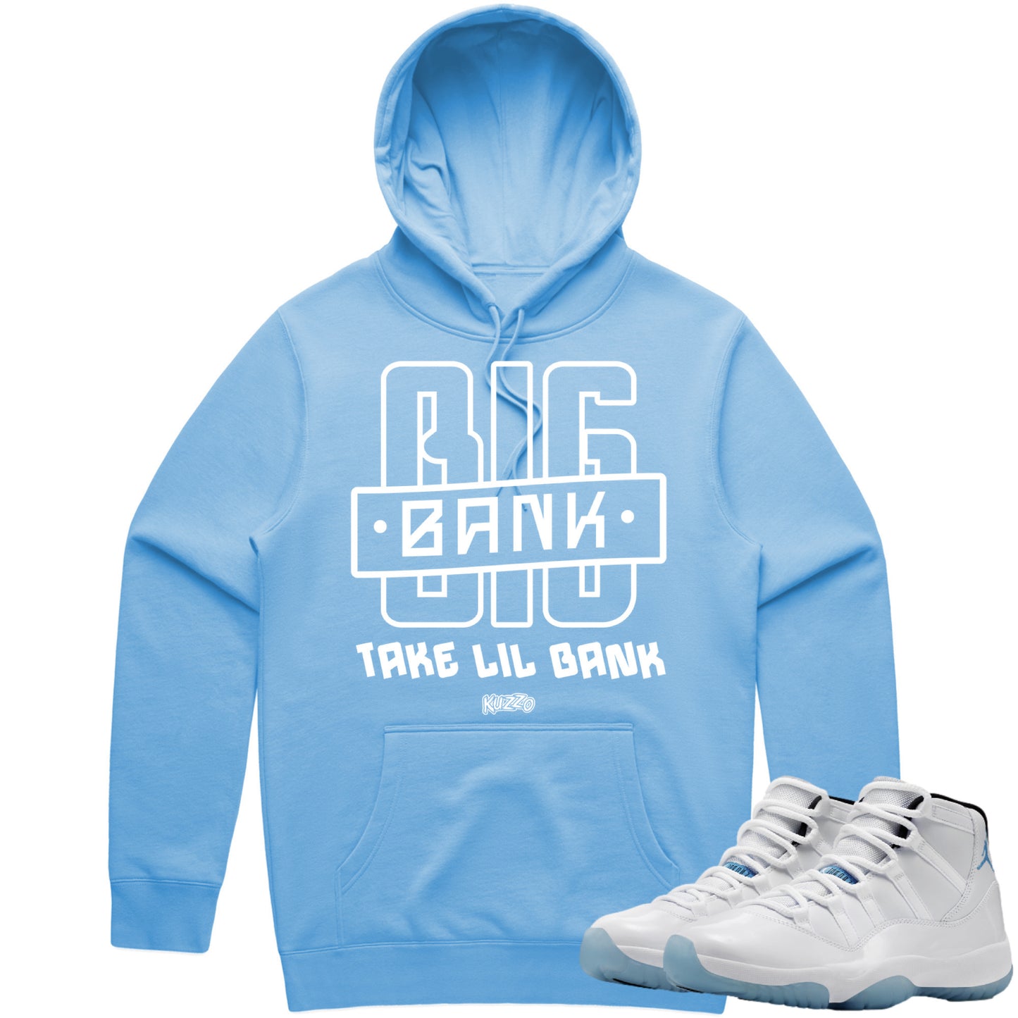 Jordan 11 Legend Blue Columbia 11s Hoodie to Match - Big Bank