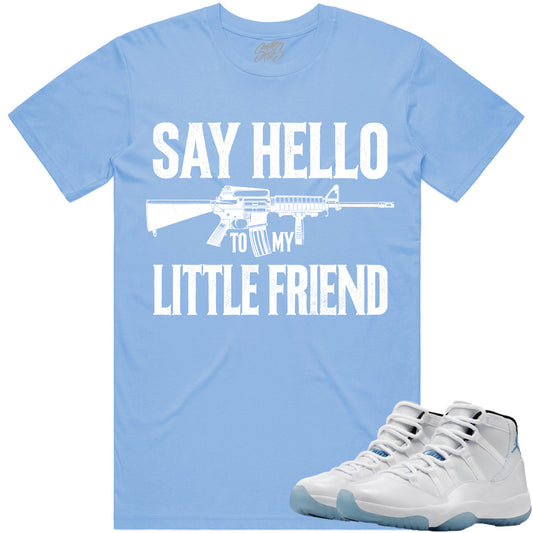 Jordan 11 Legend Blue Columbia 11s Sneaker Tees : Shirt to Match : Little Friend