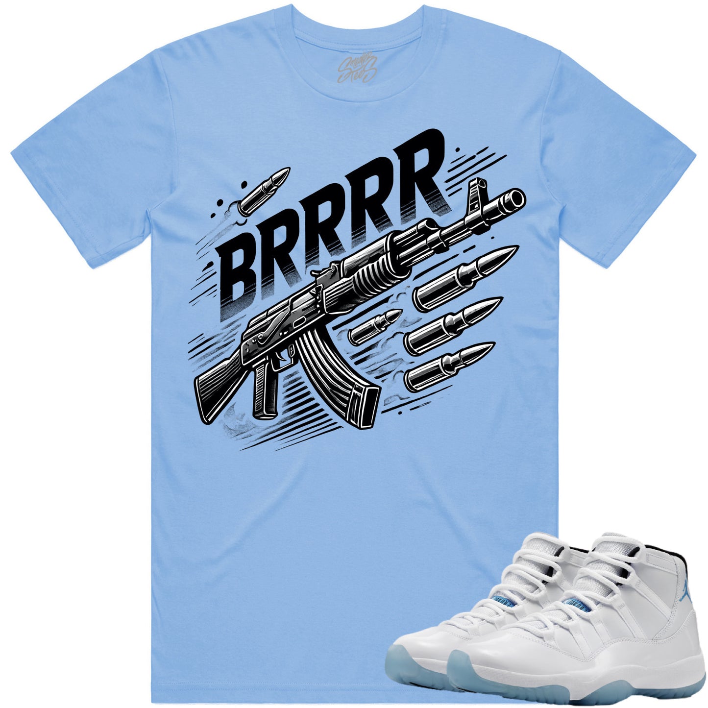 Jordan 11 Legend Blue Columbia 11s Sneaker Tees : Shirt to Match : Brrr