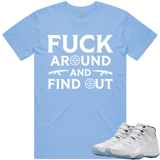 Jordan 11 Legend Blue Columbia 11s Sneaker Tees : Shirt to Match : Fuck AK47