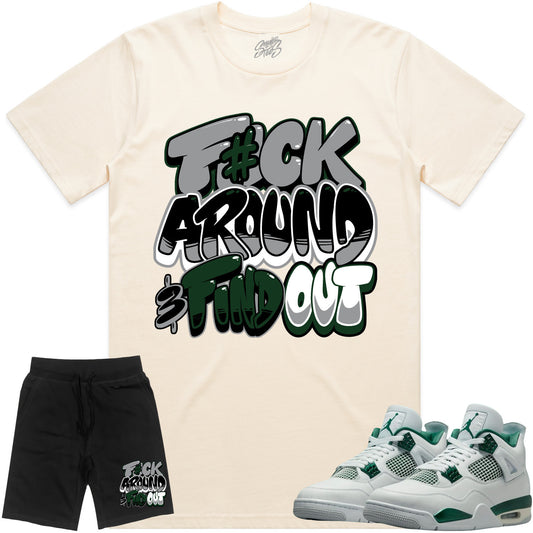 Jordan 4 Oxidized Green 4s Sneaker Outfit - Shirt and Shorts - OXIDIZED GREEN F#CK
