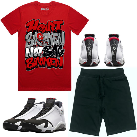 Black Toe 14s Sneaker Outfit - Shirt and Shorts - Broken Heart Baws