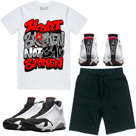 Black Toe 14s Sneaker Outfit - Shirt and Shorts - Broken Heart Baws