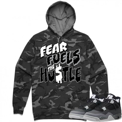 Fear 4s Camo Hoodie to Match - Jordan 4 Fear Matching Hoodie - Fear Hustle