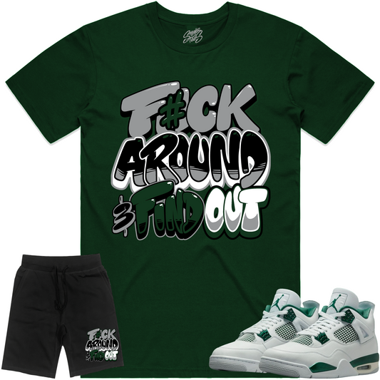 Jordan 4 Oxidized Green 4s Sneaker Outfit - Shirt and Shorts - OXIDIZED GREEN F#CK