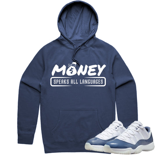 Jordan 11 Low Diffused Blue 11s Hoodie to Match - Money Languages