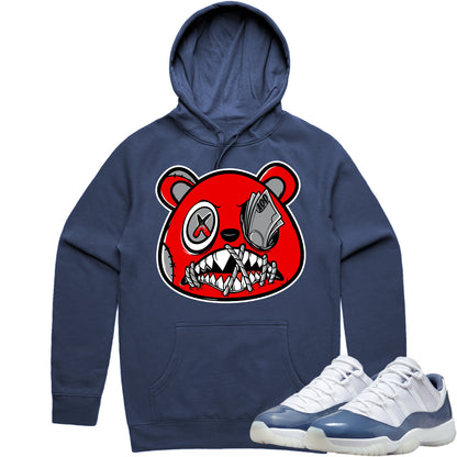 Diffused Blue 11s Hoodie to Match - Jordan 11 Sneaker Tees - Money Talks Baws