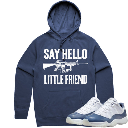 Jordan 11 Low Diffused Blue 11s Hoodie to Match - Little Friend