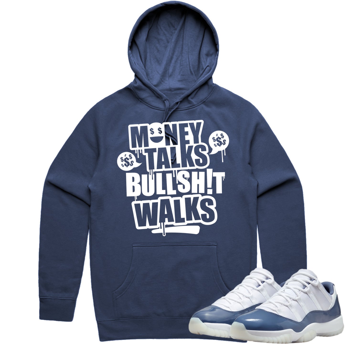 Jordan 11 Low Diffused Blue 11s Hoodie to Match - Money Talks