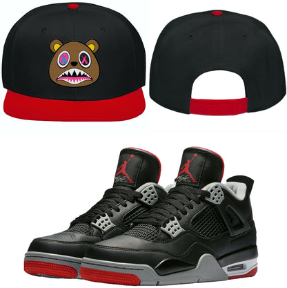 Bred 4s Snapback Hat - Jordan 4 Hat to Match - Crazy Baws