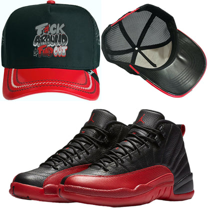 Flu Game 12s Trucker Hat - Jordan 12 Hat to Match - F#ck