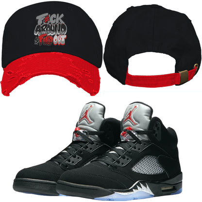 Jordan 5 Black Metallic 5s Dad Hat to Match - F#ck