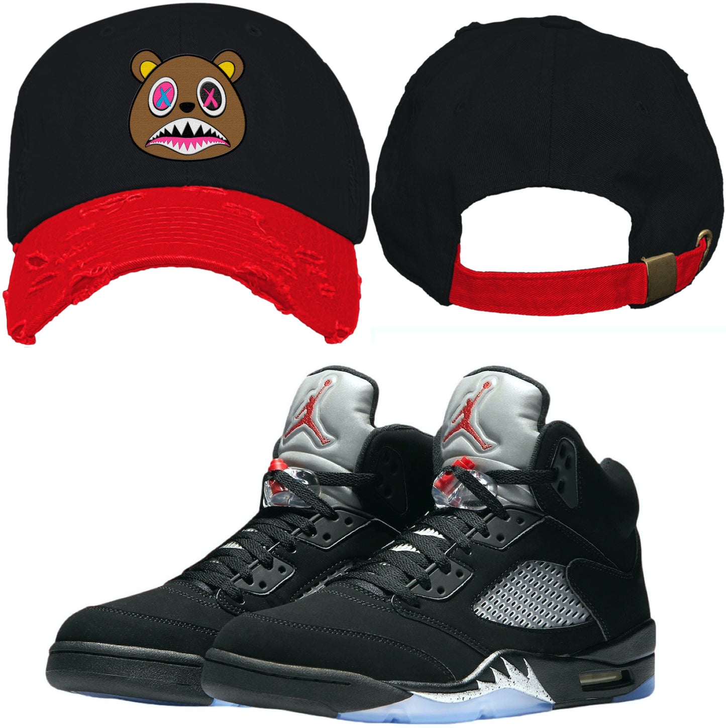 Jordan 5 Black Metallic 5s Dad Hat to Match - Crazy Baws