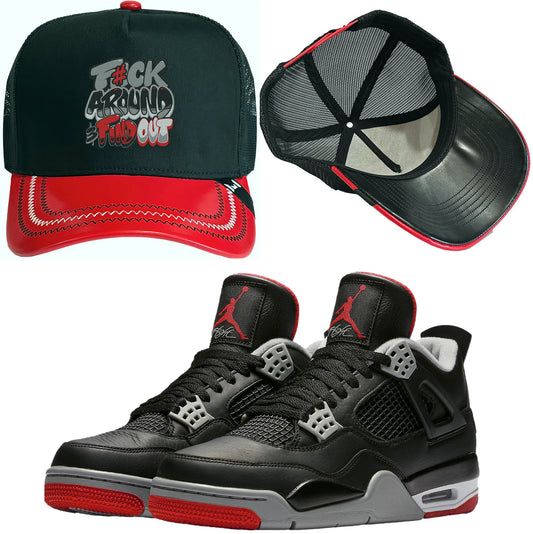 Bred 4s Trucker Hat - Jordan 4 Hat to Match - F#ck