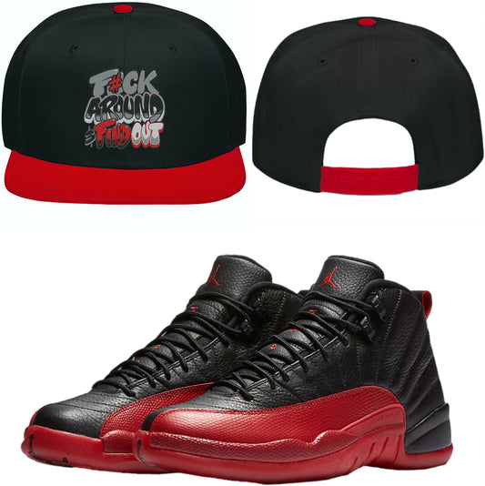 Flu Game 12s Snapback Hat - Jordan 12 Hat to Match - F#ck