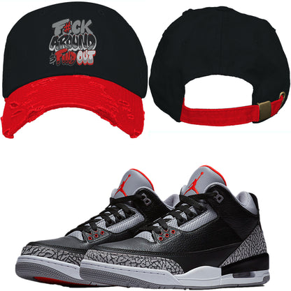 Jordan 3 Black Cement 3s Dad Hat to Match - F#ck