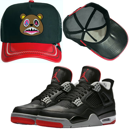 Bred 4s Trucker Hat - Jordan 4 Hat to Match - Crazy Baws