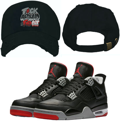 Jordan 4 Bred 4s Dad Hat to Match - F#ck