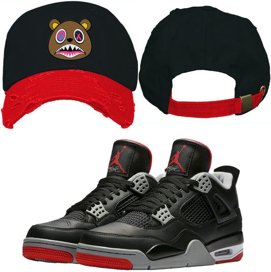 Jordan 4 Bred 4s Dad Hat to Match - Crazy Baws