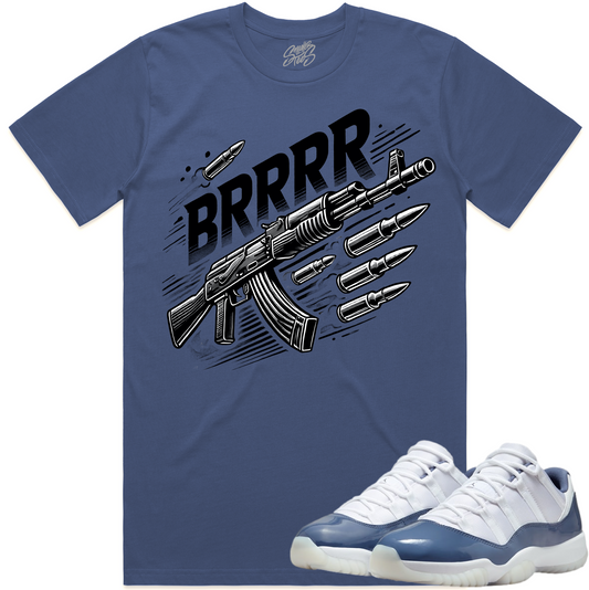 Jordan 11 Low Diffused Blue 11s Sneaker Tees - Shirt to Match - Brrr