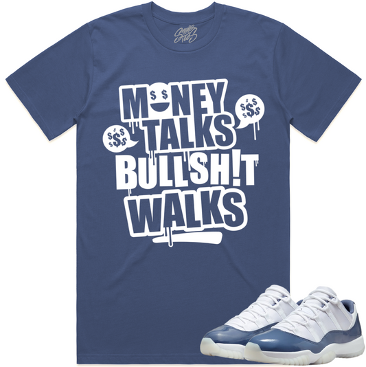 Jordan 11 Low Diffused Blue 11s Sneaker Tees - Shirt to Match - Money Talks