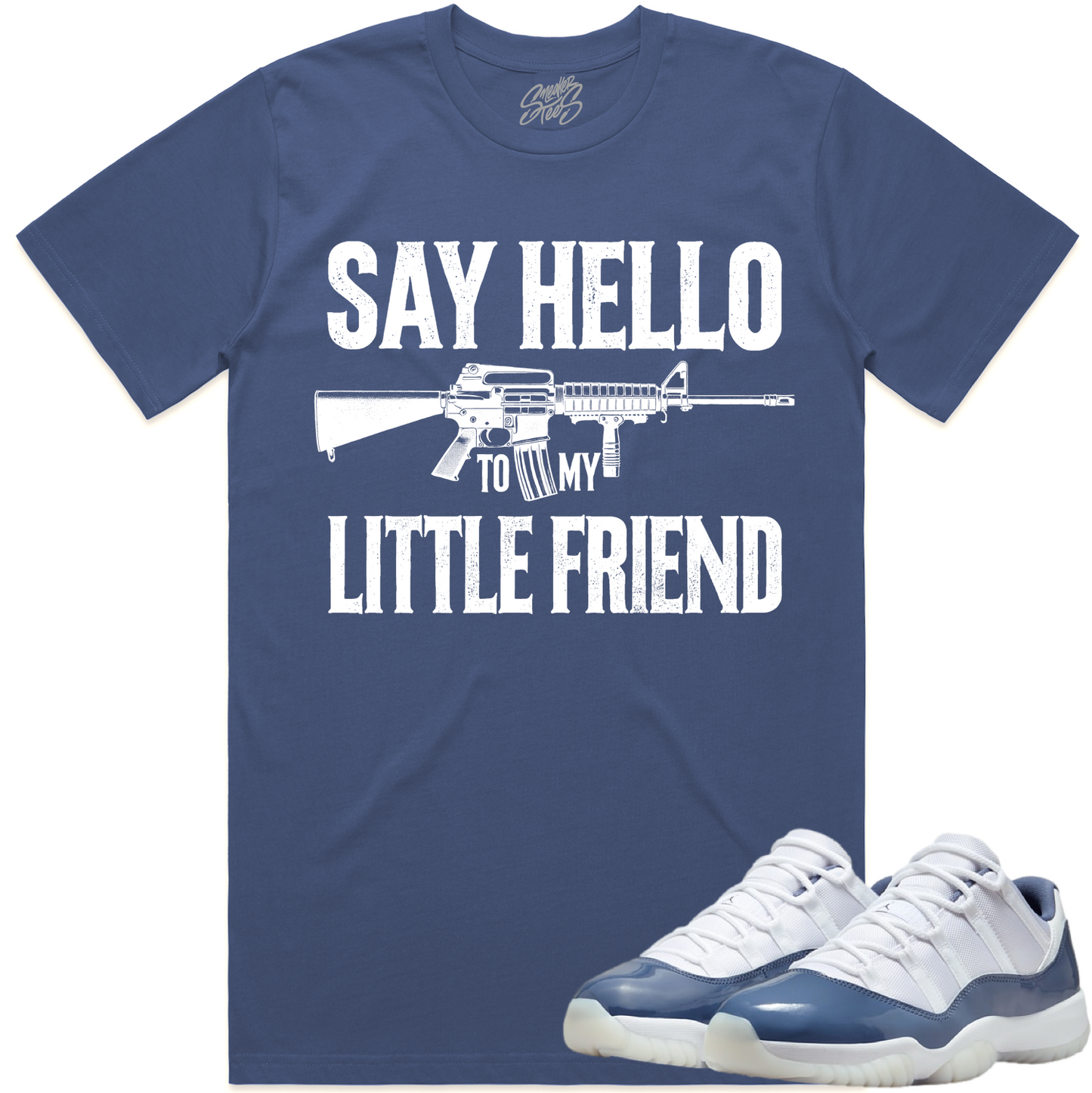 Jordan 11 Low Diffused Blue 11s Sneaker Tees - Shirt to Match - Little Friend