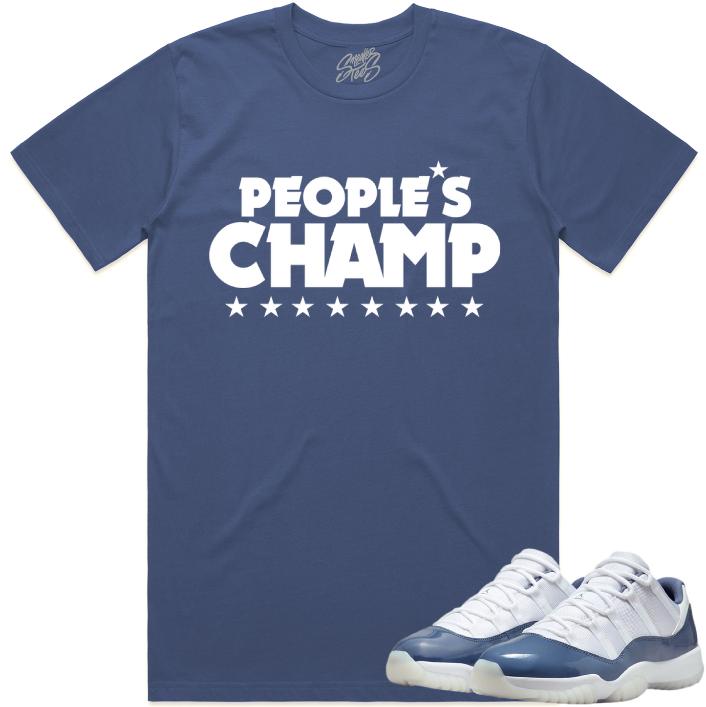 Jordan 11 Low Diffused Blue 11s Sneaker Tees - Shirt to Match - People Champ