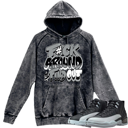 Wolf Grey 12s Vintage Hoodie to Match - Jordan 12 Baron Matching Hoodie - F#ck