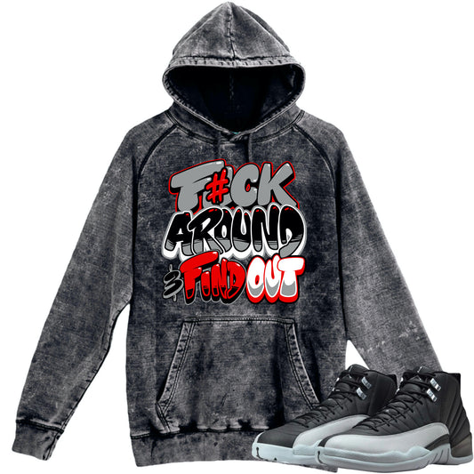 Wolf Grey 12s Vintage Hoodie to Match - Jordan 12 Matching Hoodie - F#ck