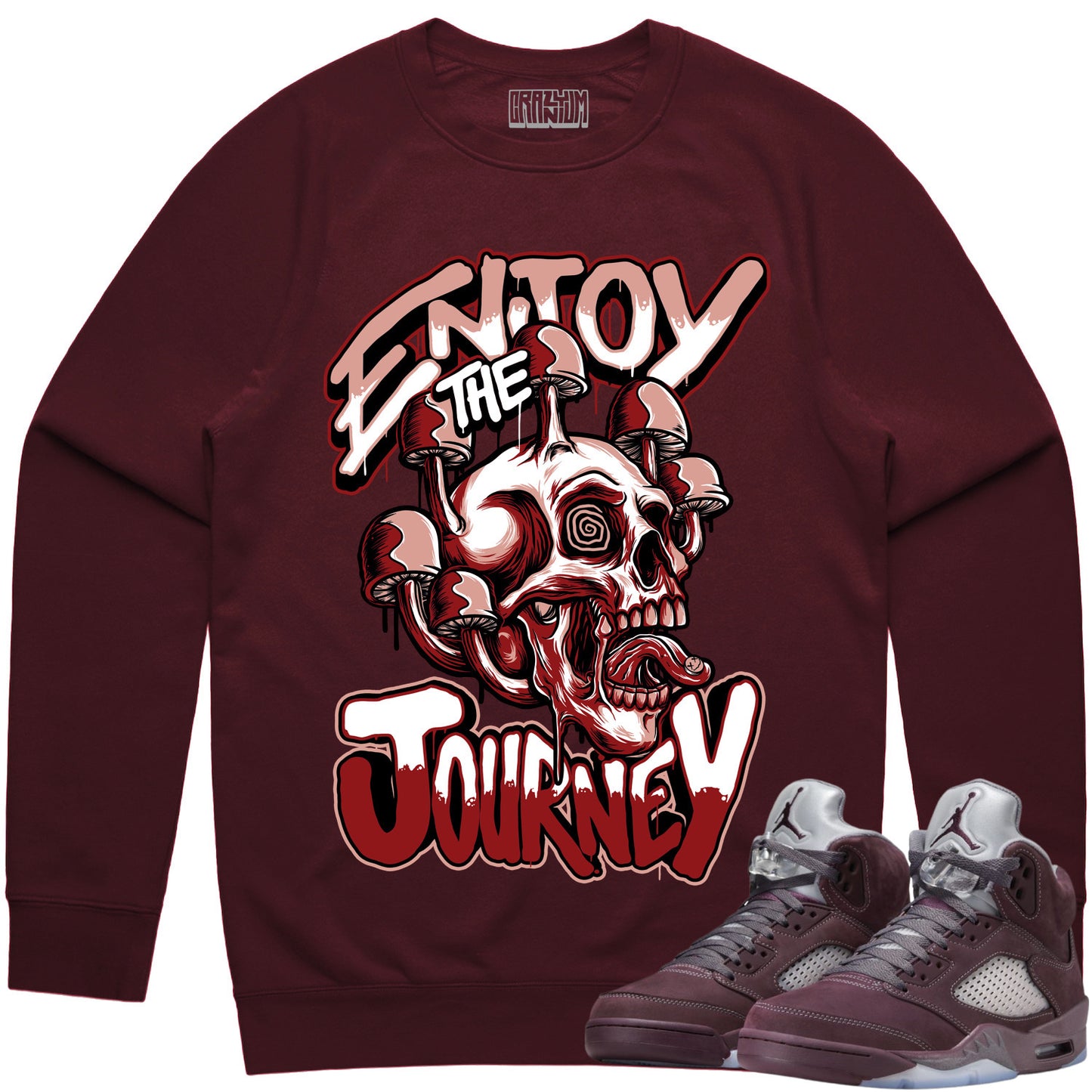 Jordan 5 Burgundy 5s Sweater to Match - Enjoy the Journey