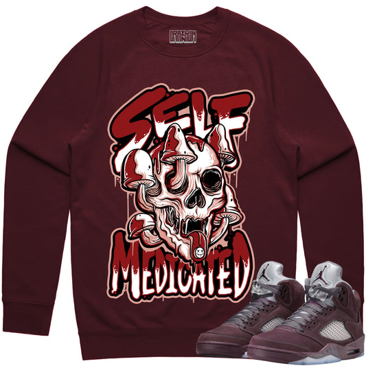 Jordan 5 Burgundy 5s Sweater to Match - Self Medicated