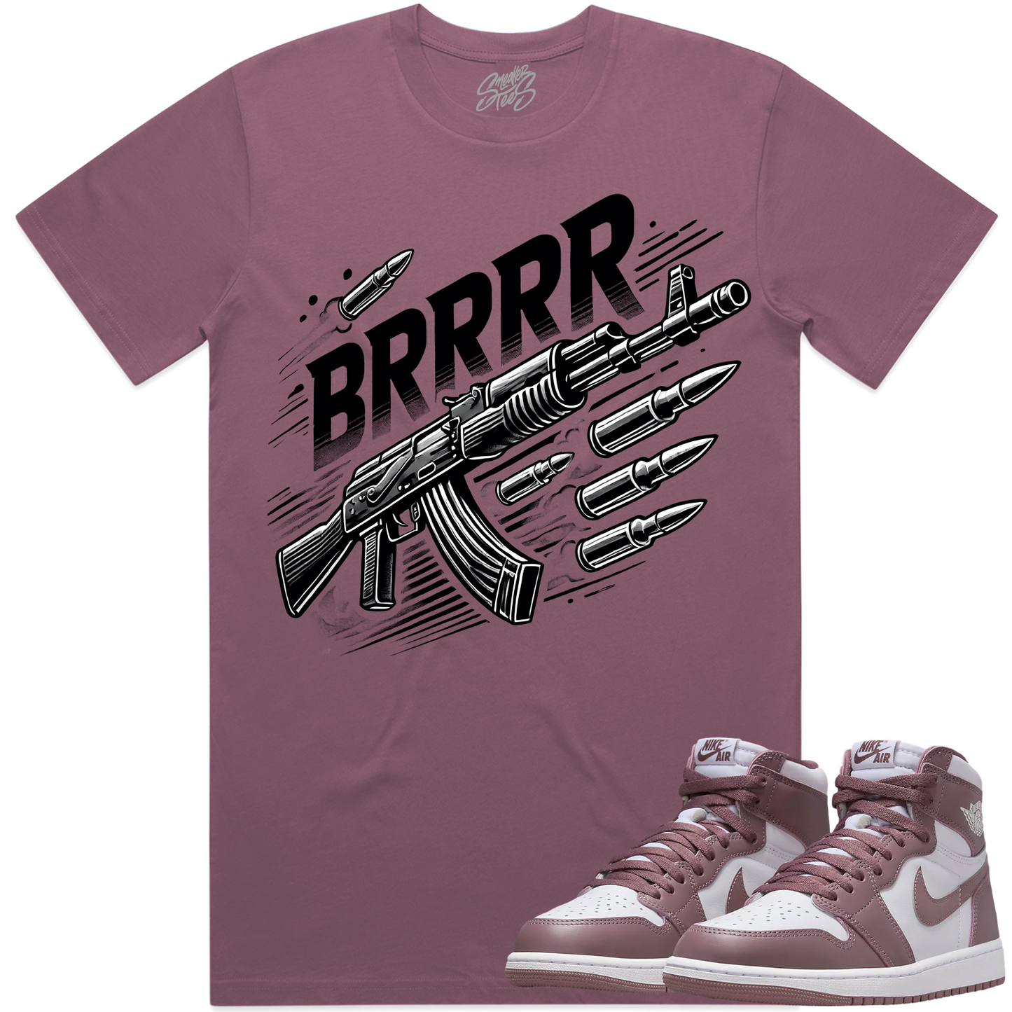 Mauve 1s Shirt to Match - Jordan 1 Sneaker Tees to Match - Brrr