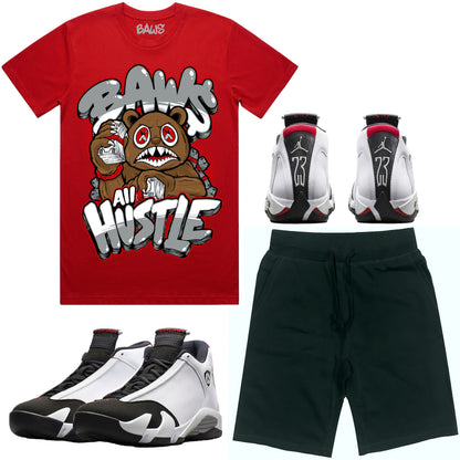 Black Toe 14s Sneaker Outfit - Shirt and Shorts - Hustle Baws