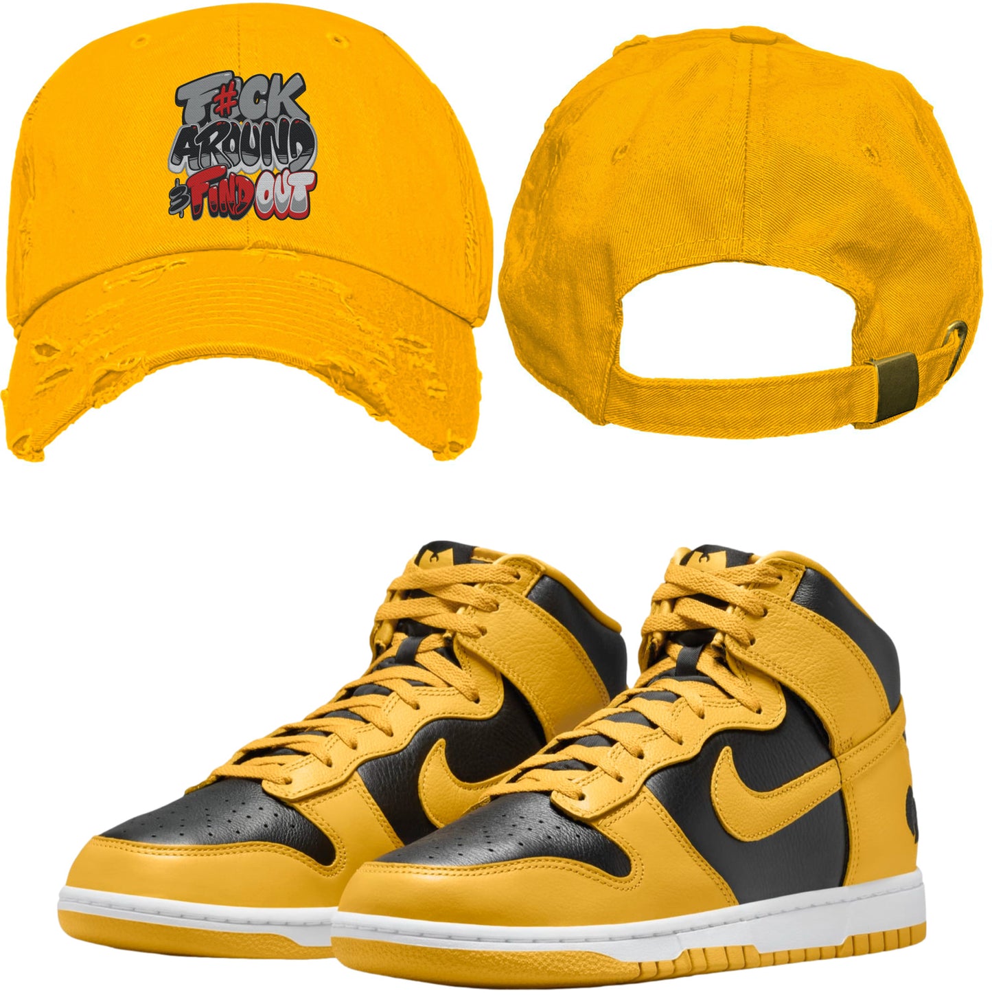 Wu Tang Gold Dunks Dad Hat to Match - Red F#ck