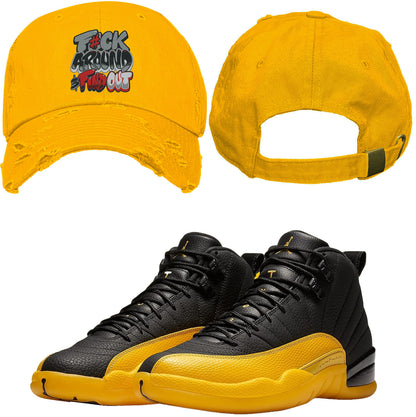 Jordan 12 University Gold 12s Dad Hat to Match - Red F#ck