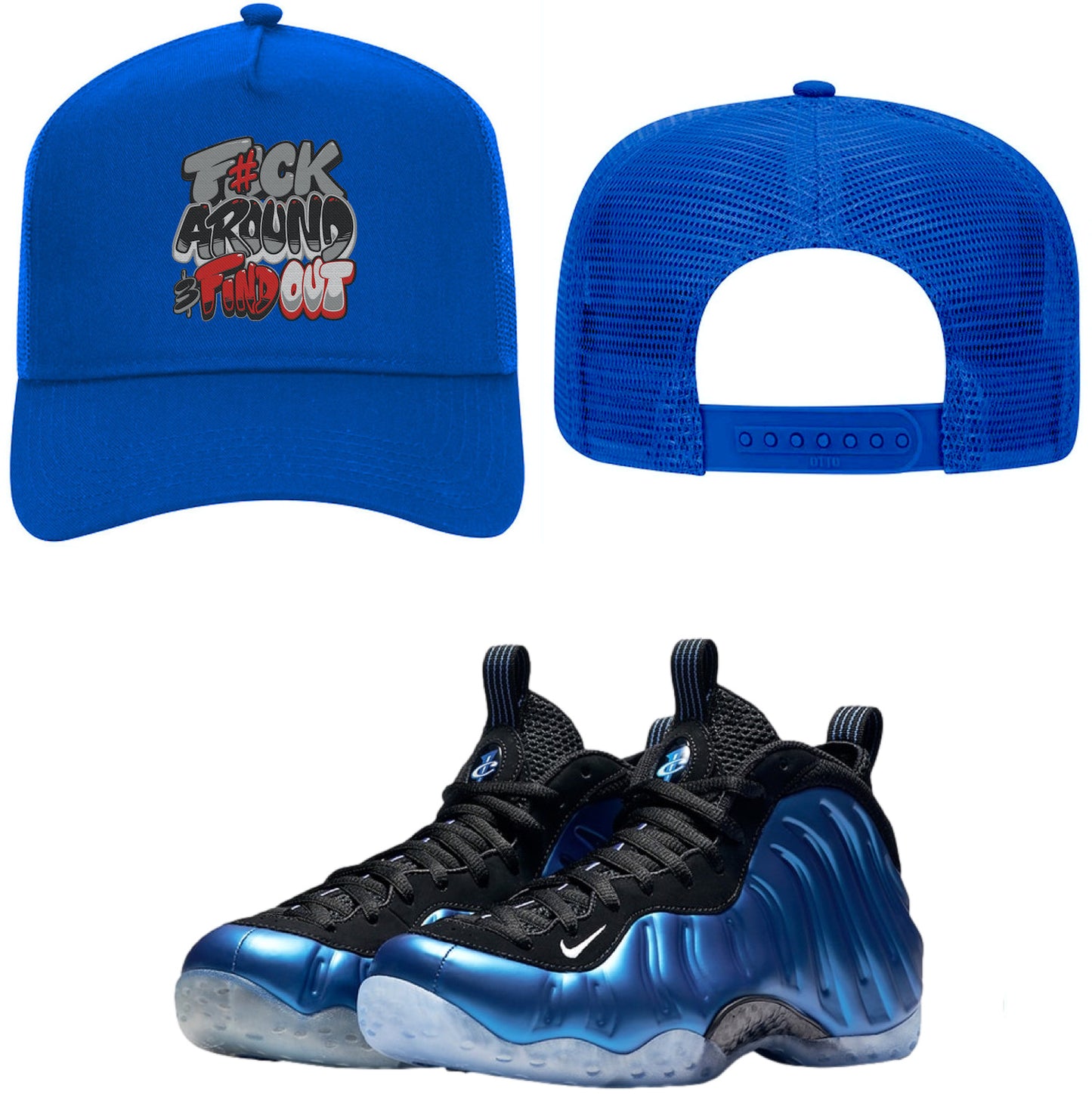 International Blue Foamposites Trucker Hat to Match - F#ck