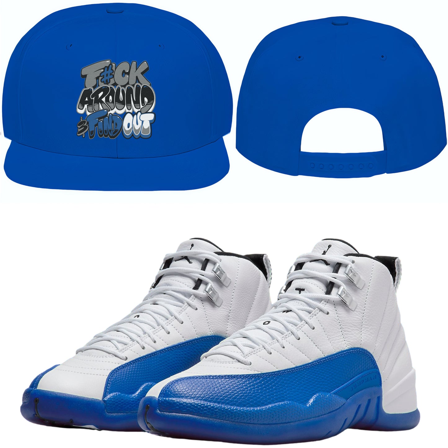 Blueberry 12s Snapback Hat - Jordan 12 Hat to Match - F#ck