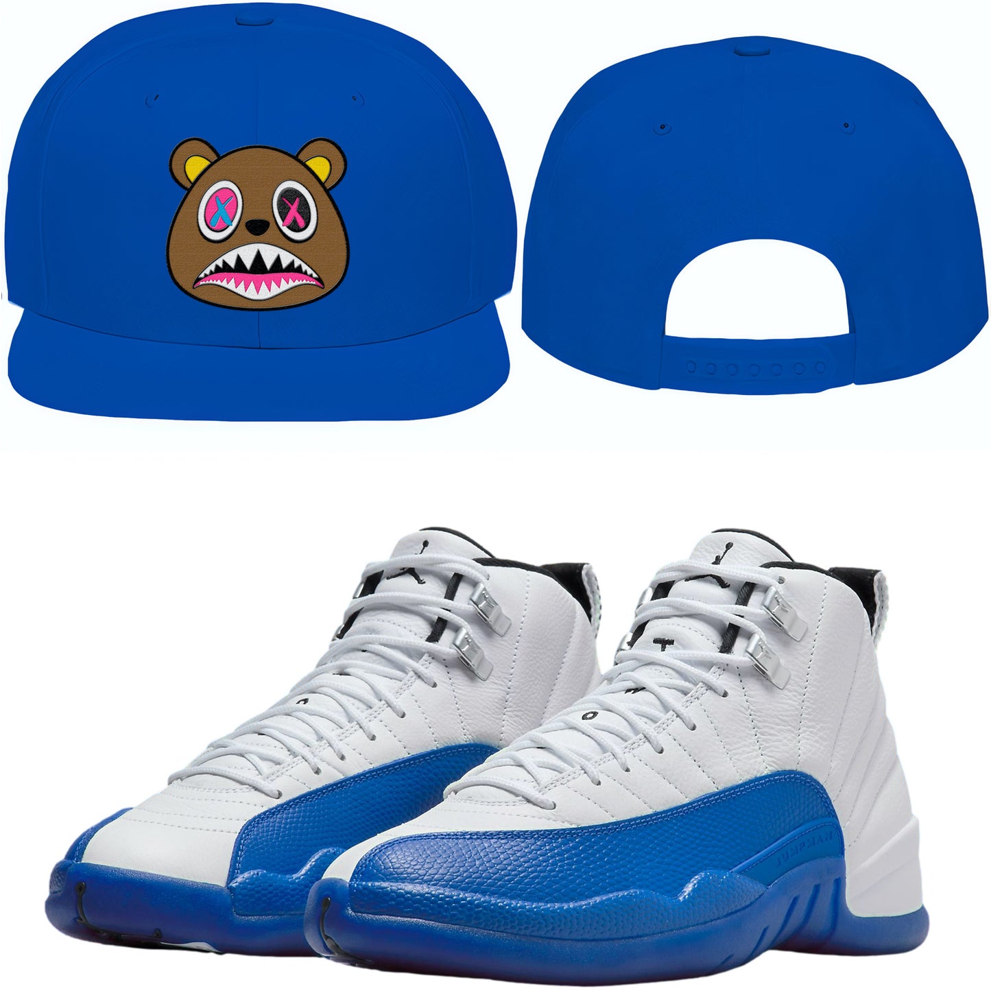 Blueberry 12s Snapback Hat - Jordan 12 Hat to Match - Crazy Baws