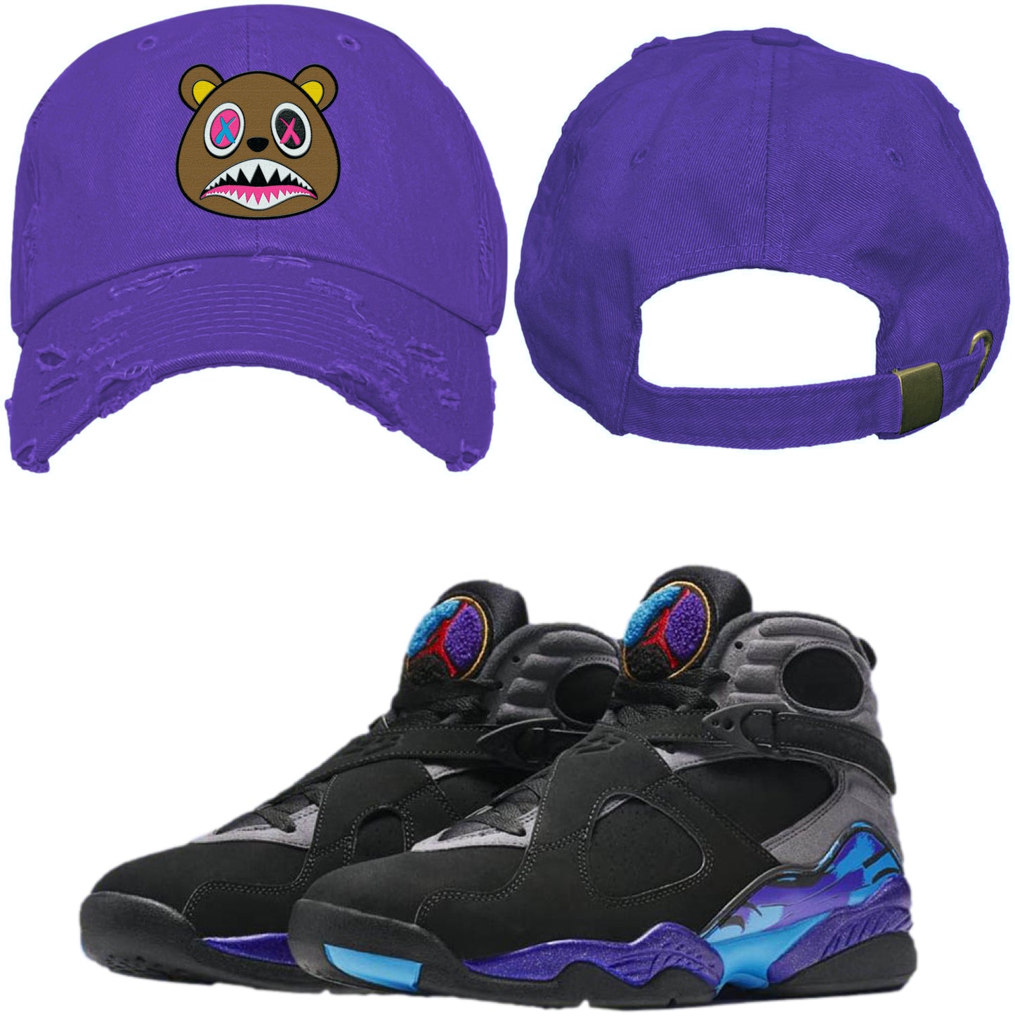 Jordan 8 Aqua 8s Dad Hat to Match - Crazy Baws