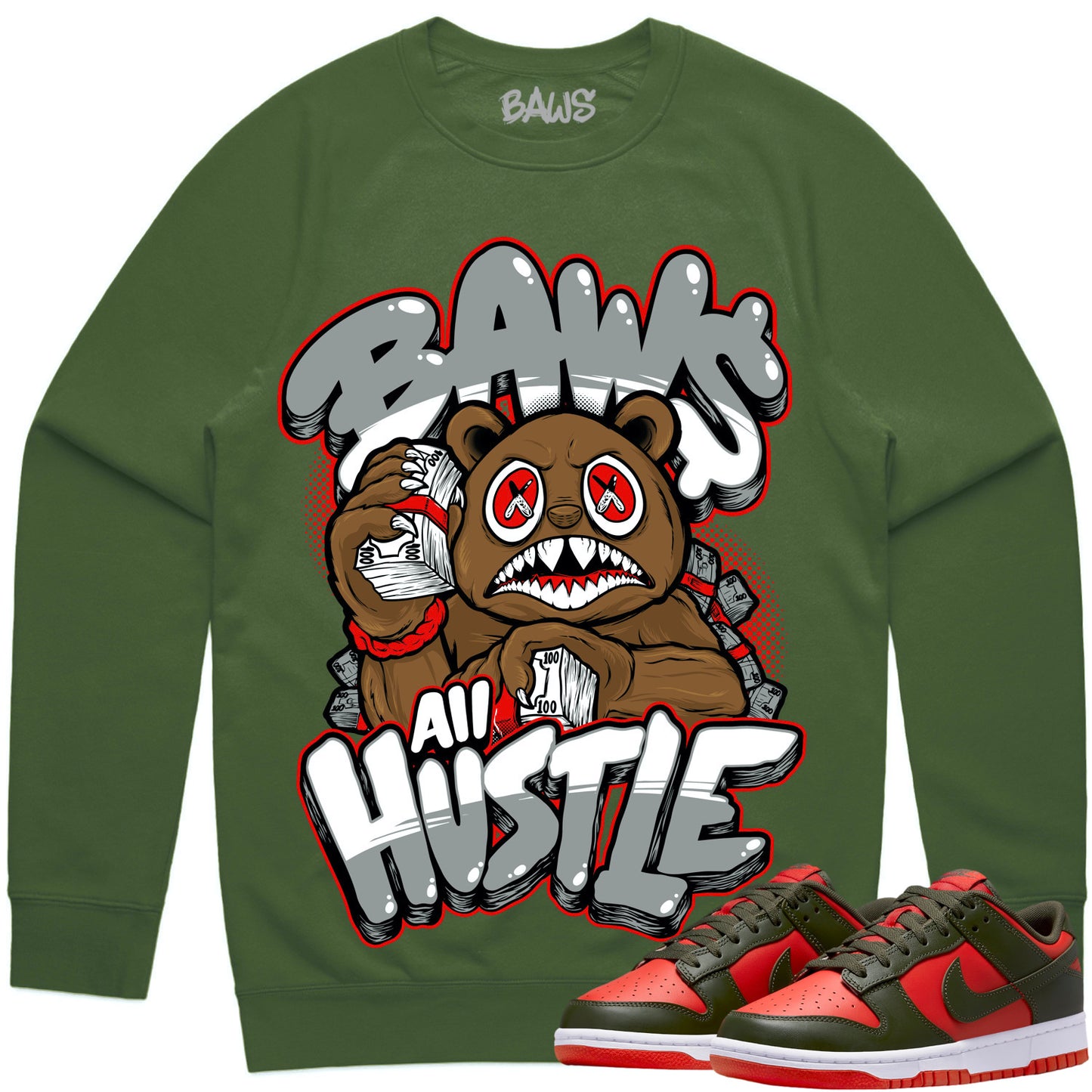 Mystic Red Dunks Sweater to Match - Hustle Baws