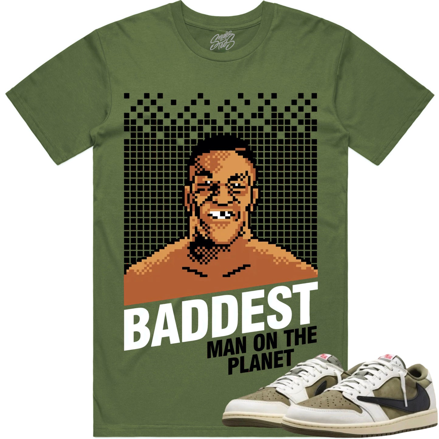 Jordan 1 Travis Scott Olive Shirt to Match - Sneaker Tees - Baddest