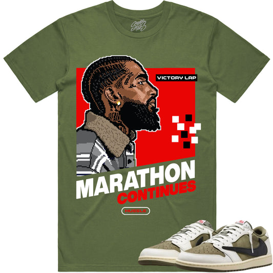 Jordan 1 Travis Scott Olive Shirt to Match - Sneaker Tees - Victory