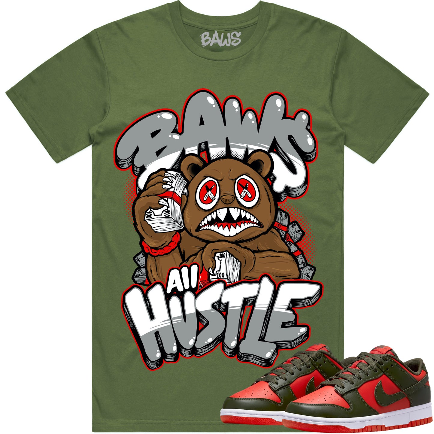 Mystic Red Dunks Shirt to Match - Hustle Baws