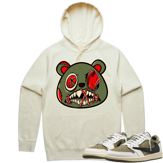 Jordan 1 Travis Scott Olive Hoodie to Match - Sneaker Tees - Money Talks Baws