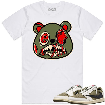 Jordan 1 Travis Scott Olive Shirt to Match - Sneaker Tees - Money Talks Baws