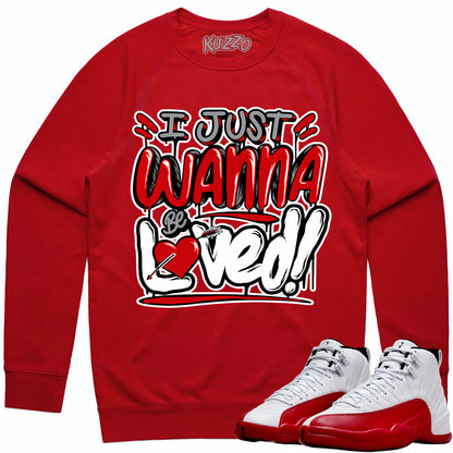 Cherry 12s Sweater - Jordan 12 Sweatshirt to Match - Loved