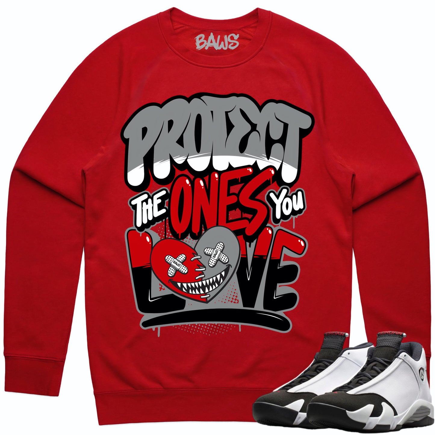 Black Toe 14s Sweater to Match - Jordan 14 Sneaker Tees - Protect Baws