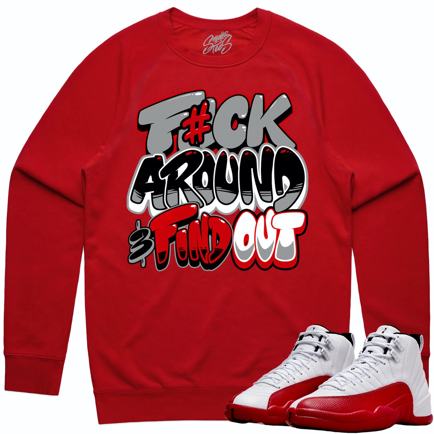 Cherry 12s Sweater - Jordan 12 Sweatshirt to Match - F#ck