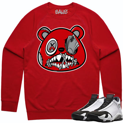 Black Toe 14s Sweater to Match - Jordan 14 Sneaker Tees - Money Talks Baws